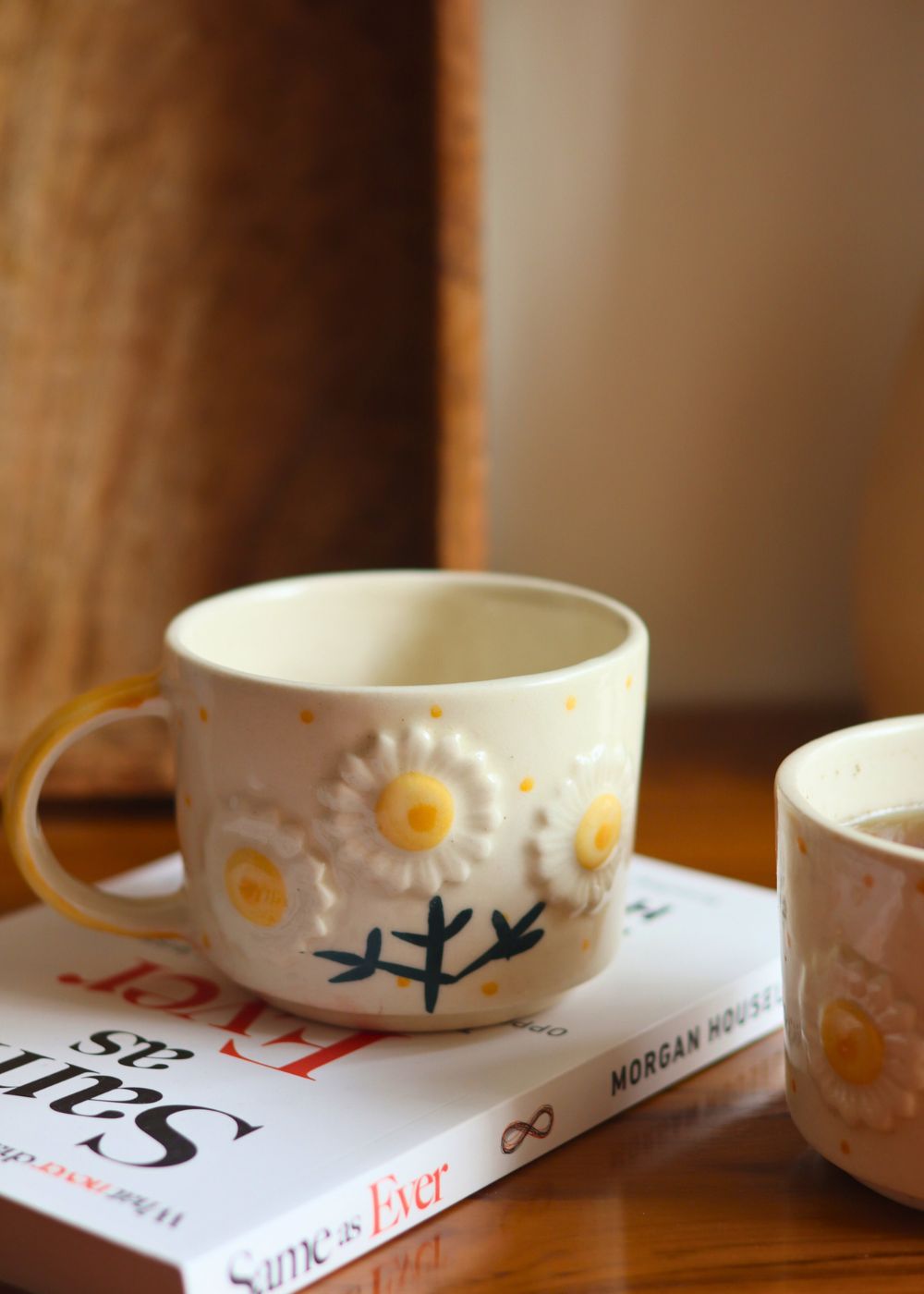 sunflower bloom mug handmade in india 