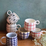 handmade chequered mugs handmade in india
