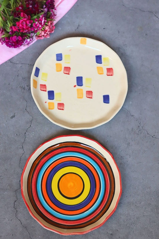 Rainbow swirl & Crayon Snack Plate with premium quality material