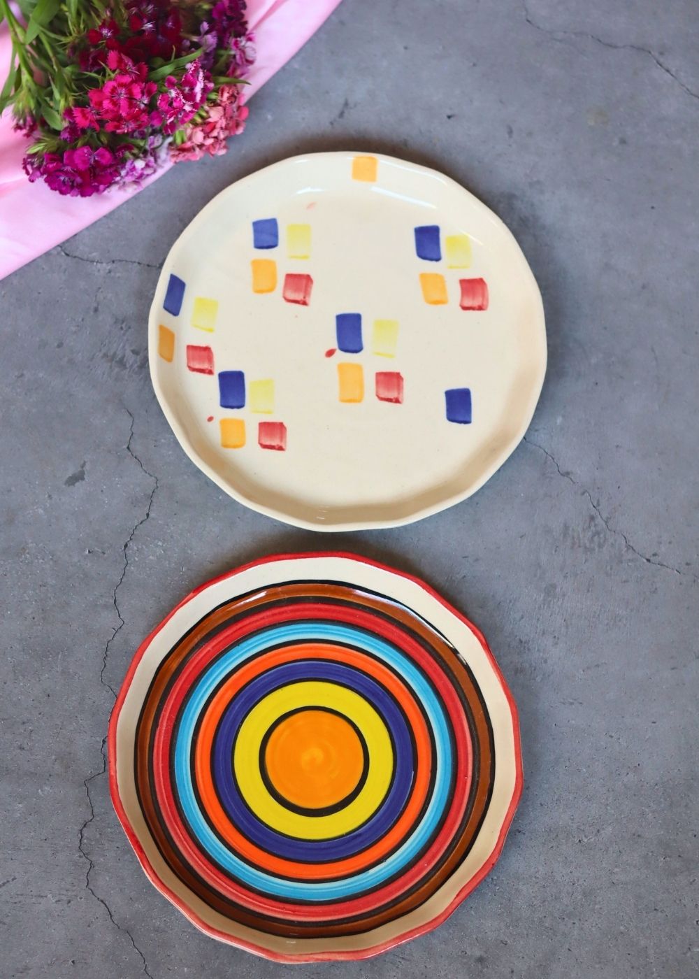Rainbow swirl & Crayon Snack Plate with premium quality material