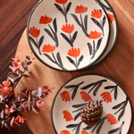 made by ceramic, handmade tulip fields dinner plates