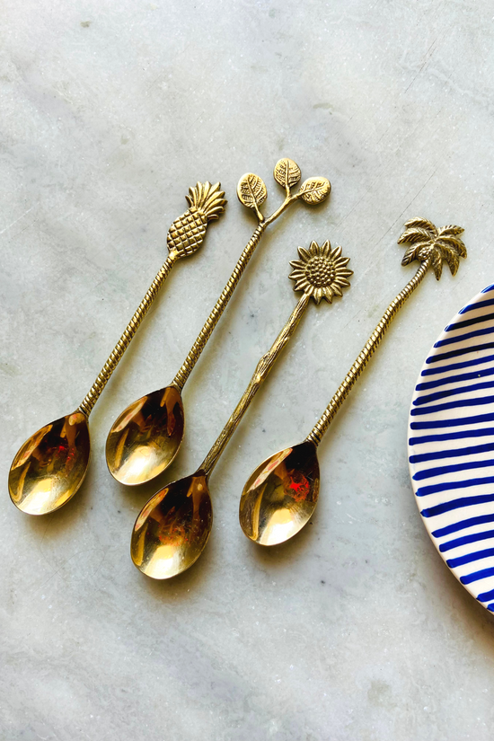 handmade brass cutlery set of four 