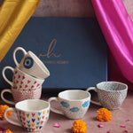 Set of 6 Polka & Heart Bliss Mugs (for the price of 5) Diwali Gift Box premium quality gift hamper