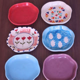 Handmade Set of 6 (colorful) handmade dessert plates (For the price of 5)