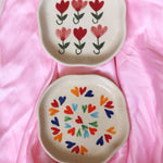 LoveisLove & Pastel Tulip Handmade Dessert Plate handmade in india