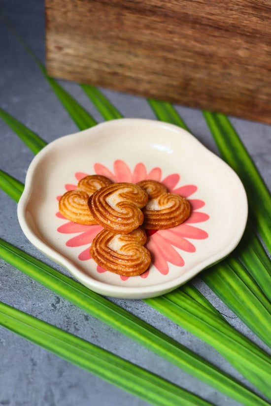 Flower Handmade Dessert Plate made by ceramic