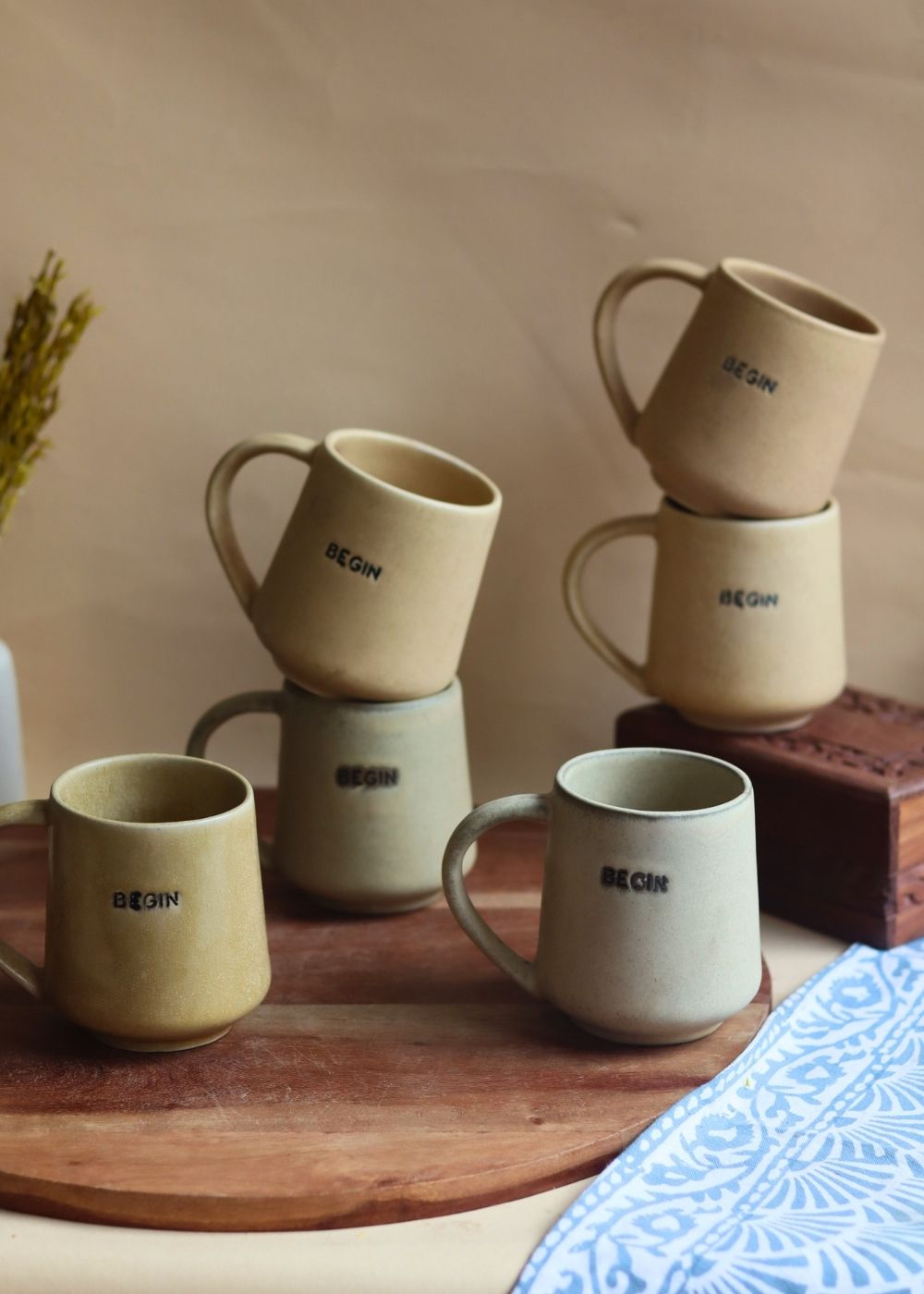 BEGIN Mug // - Set of 6 handmade in india