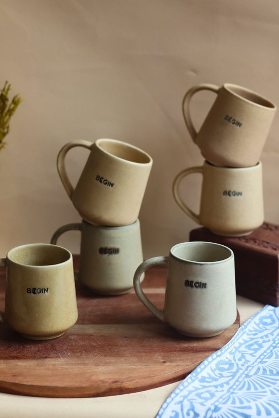 BEGIN Mug // - Set of 6 handmade in india