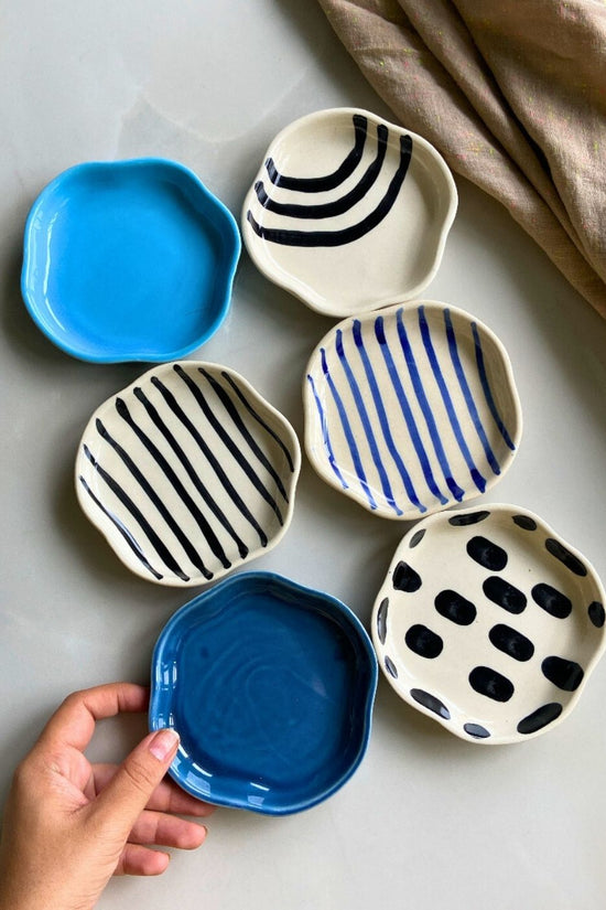 Set of 6 Blue & White Dessert Plate (for the price of 5) handmade in india