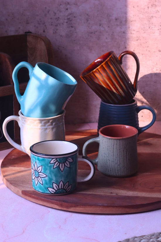 Handmade Set of 6 Sunrise Delight Mugs (for the price of 5)