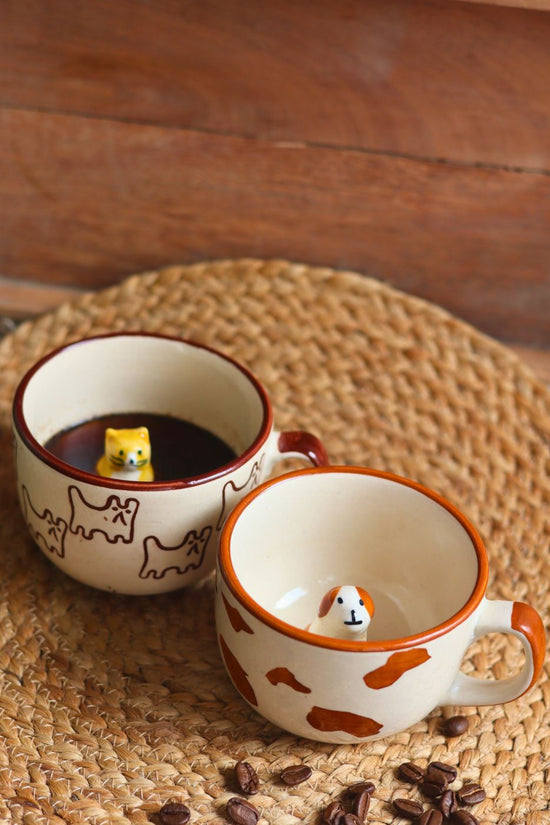 Handmade Cat mug & Dog mug