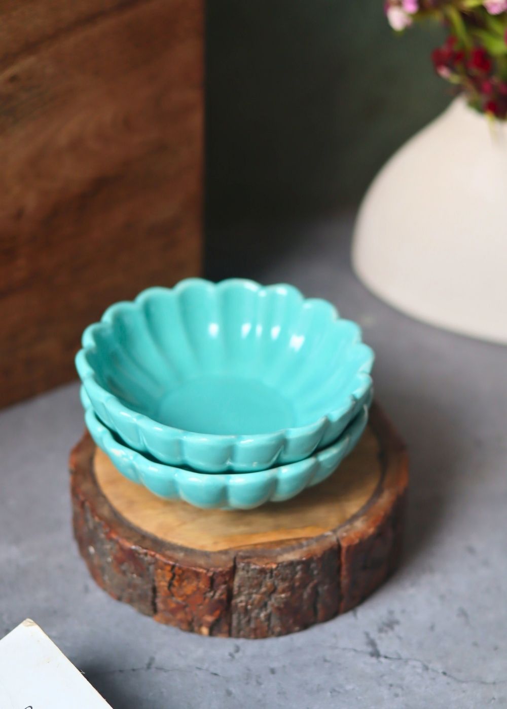 Sky blue ice cream bowl made by ceramic