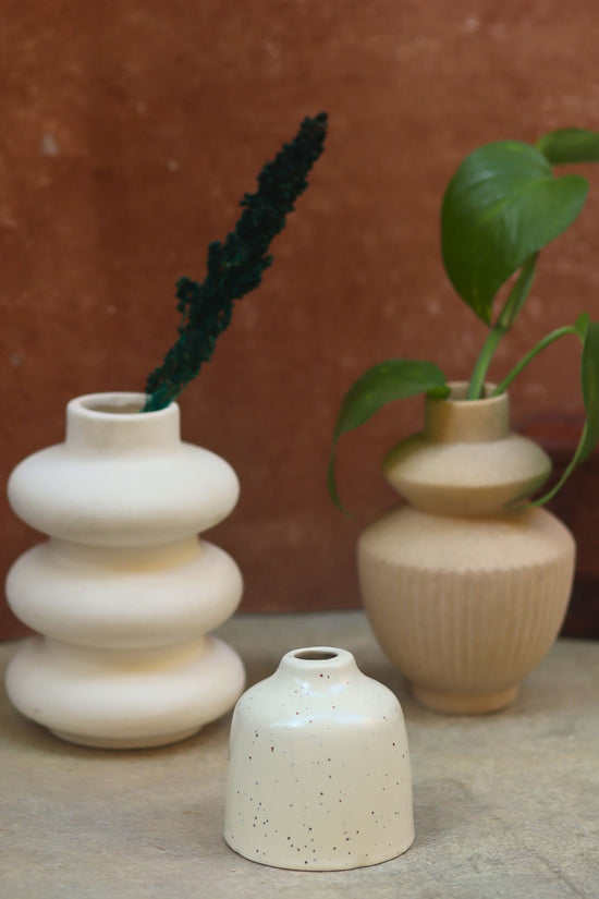 Set of three - Cream Vases