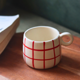 Drinkware coffee mug red & white 