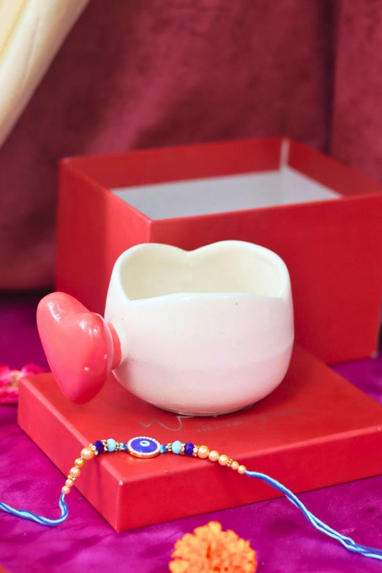 Love Handle Mug Rakhi Gift Box with premium quality material 