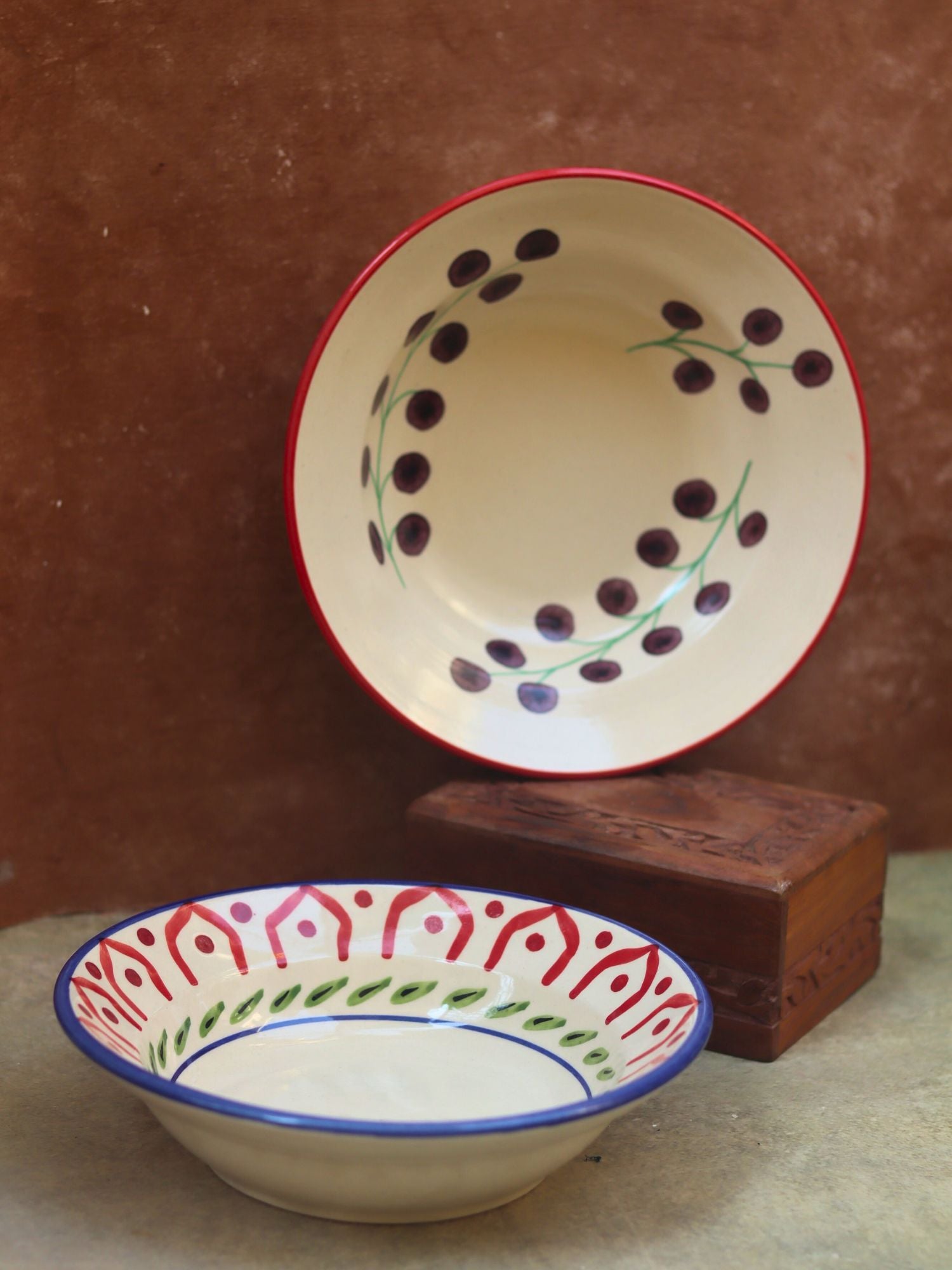 Cherry Tomato & Indie Pasta Plate - Set of 2