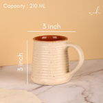 Cream speckled coffee mug height & breadth