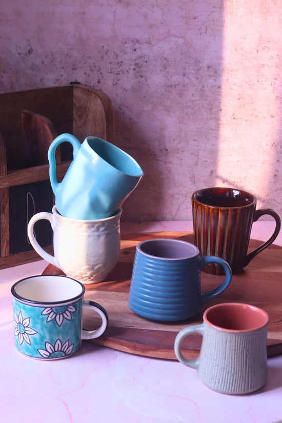 Set of 6 Sunrise Delight Mugs (for the price of 5) made by ceramic