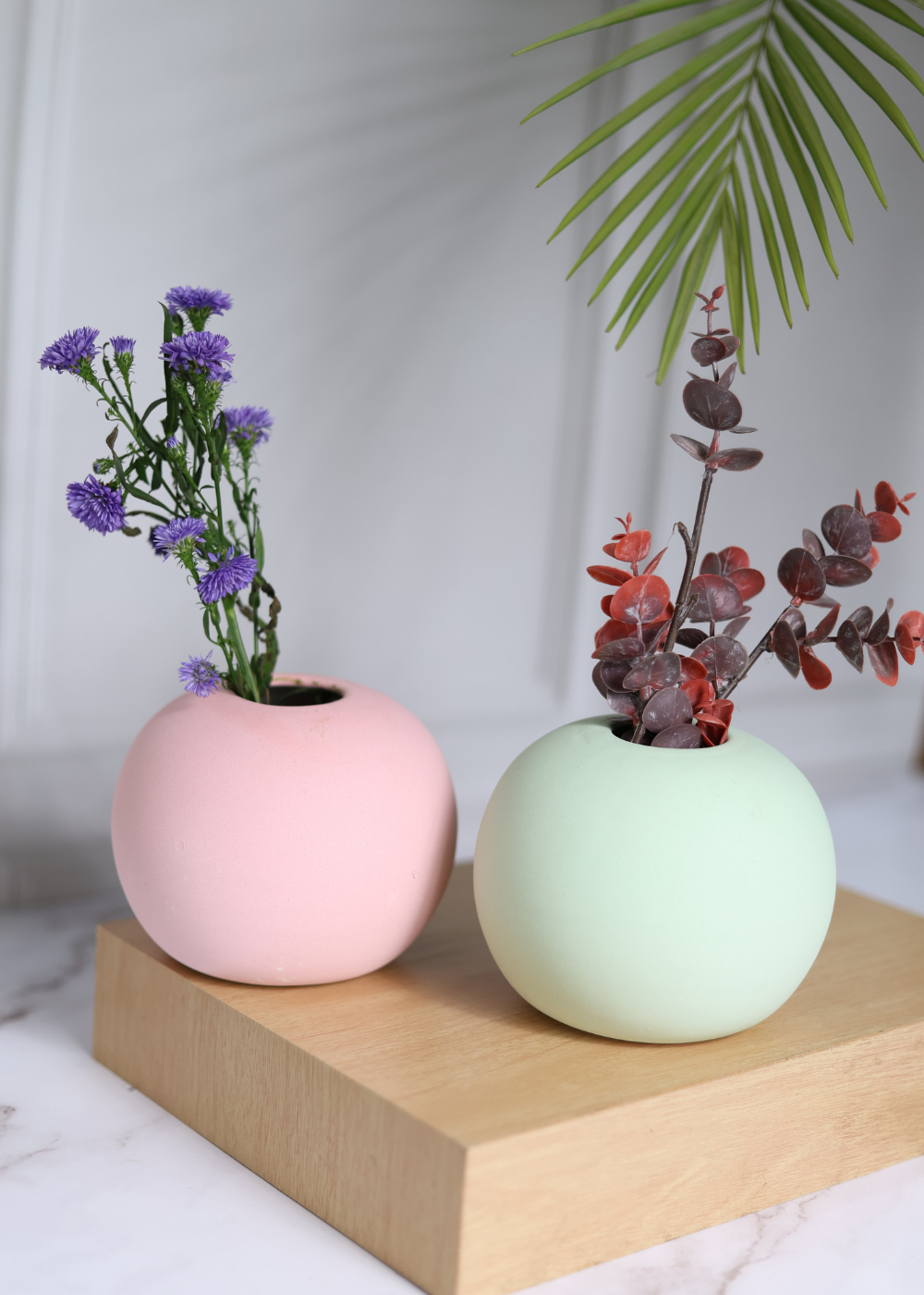 Round Planters - Baby Pink & Light Green