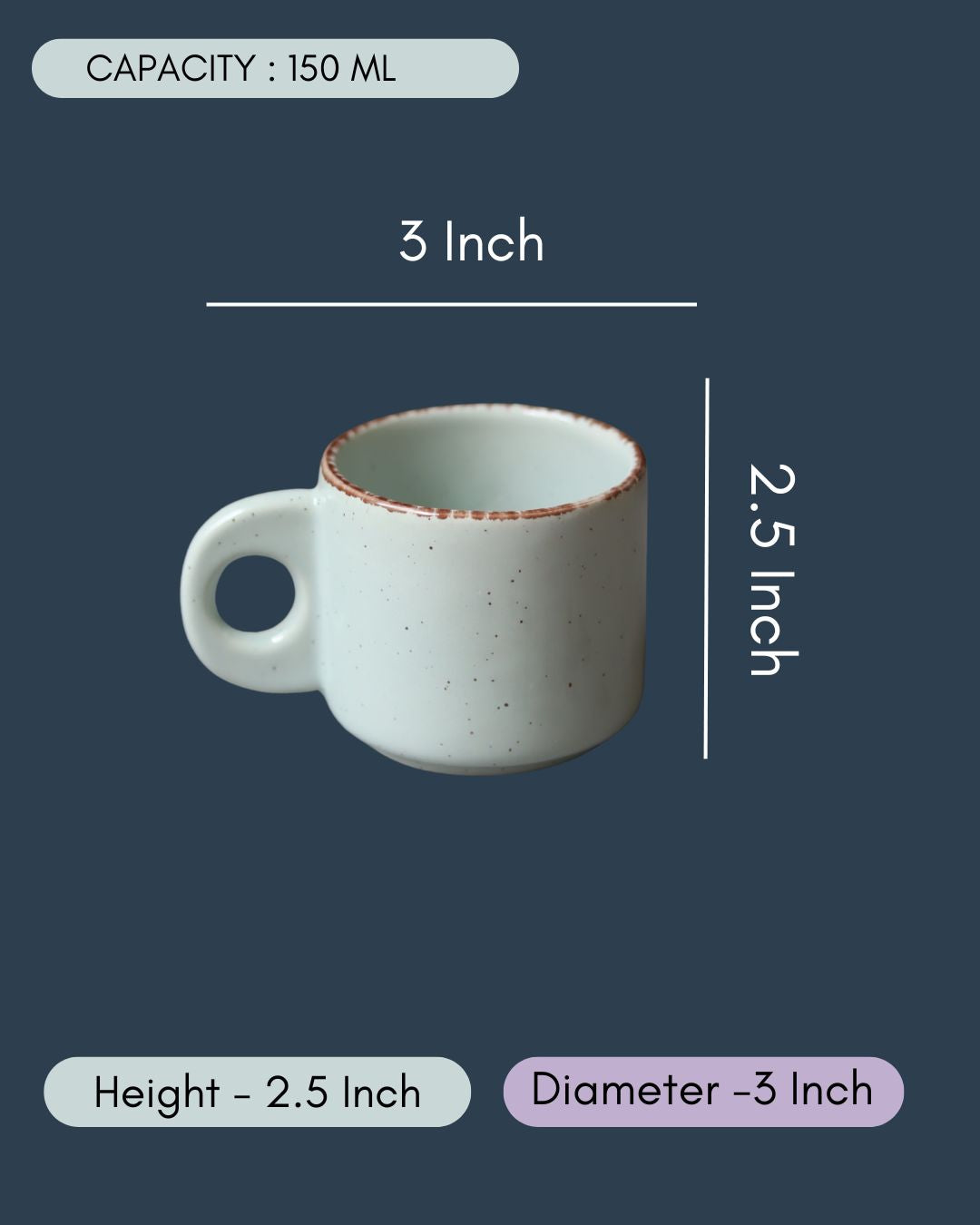 Mint Green Tea Cups - Set of 6