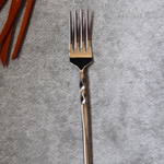 Stainless steel twisted silver fork 