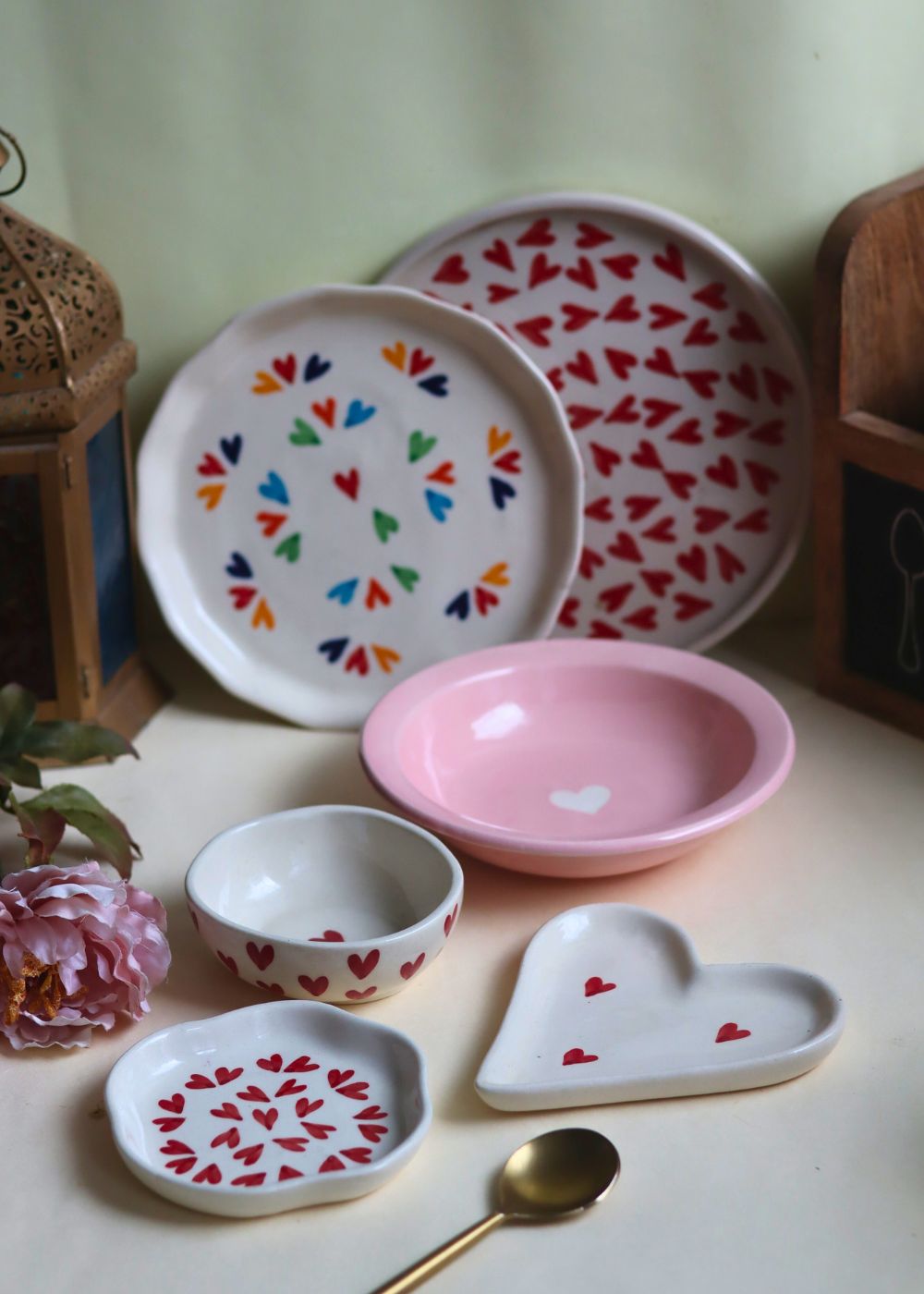 Set of 6 Love on the Table Combo (for the price of 5) handmade in India