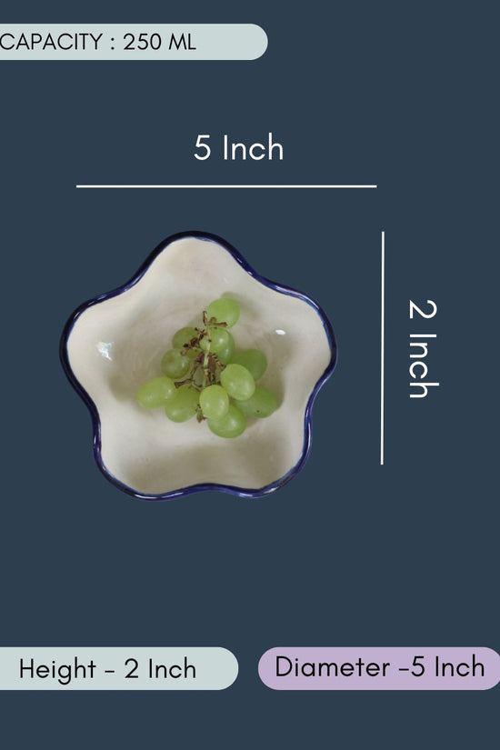 White & Blue Curvy Bowl