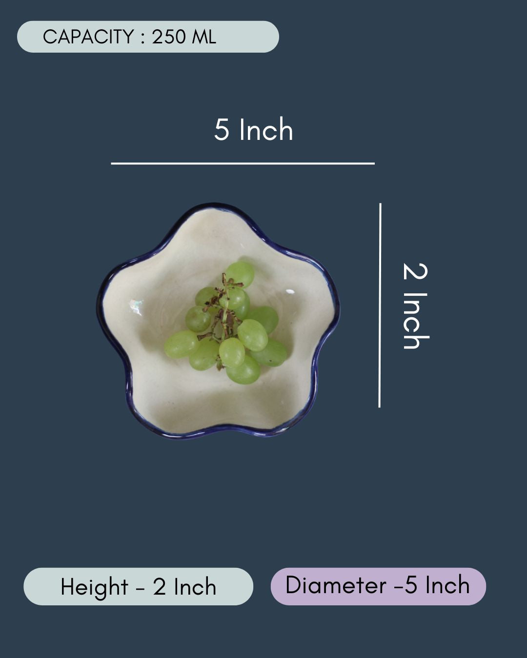White & Blue Curvy Bowl