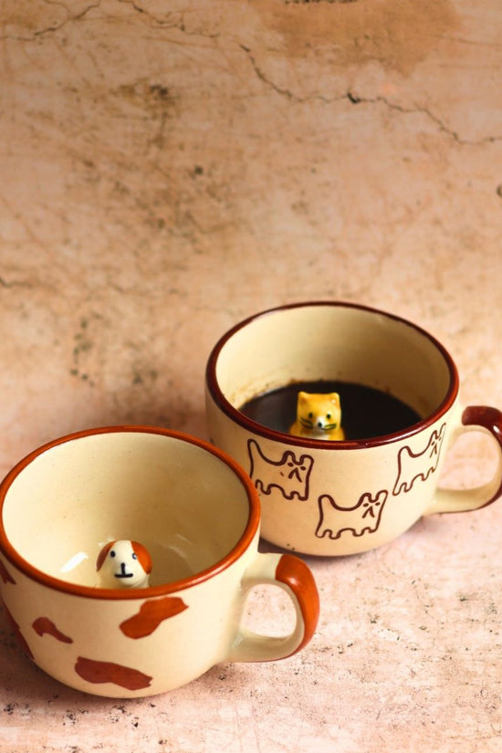 Cat mug & Dog mug made by ceramic
