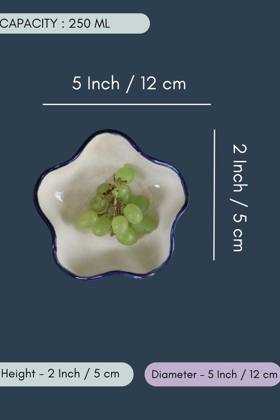 White & Blue Curvy Bowl
