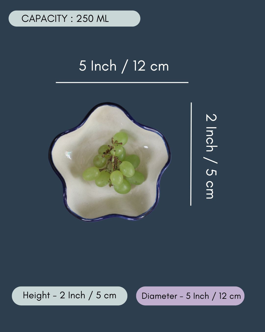 White & Blue Curvy Bowl