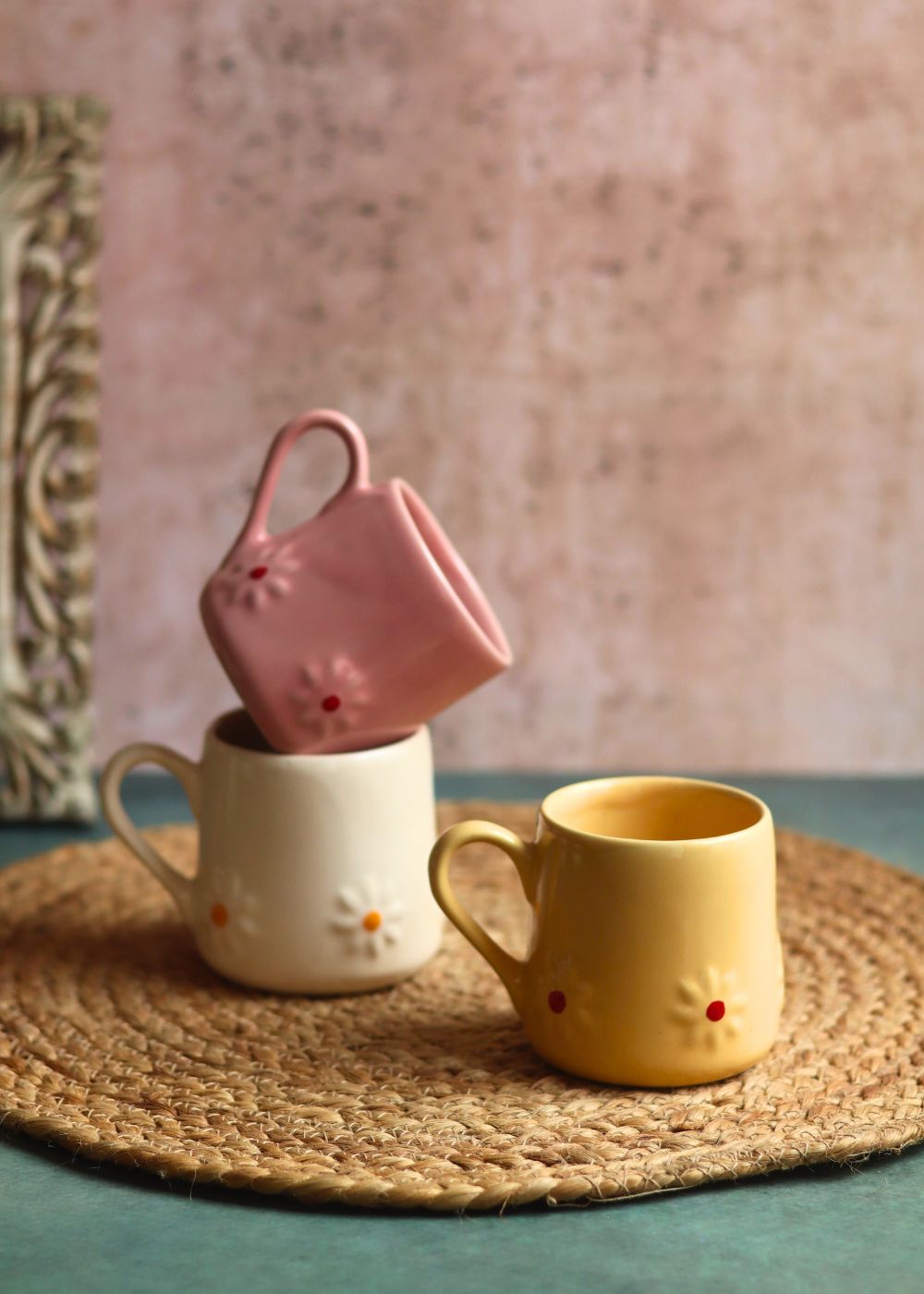 handmade Set of 3 - Lily Mugs