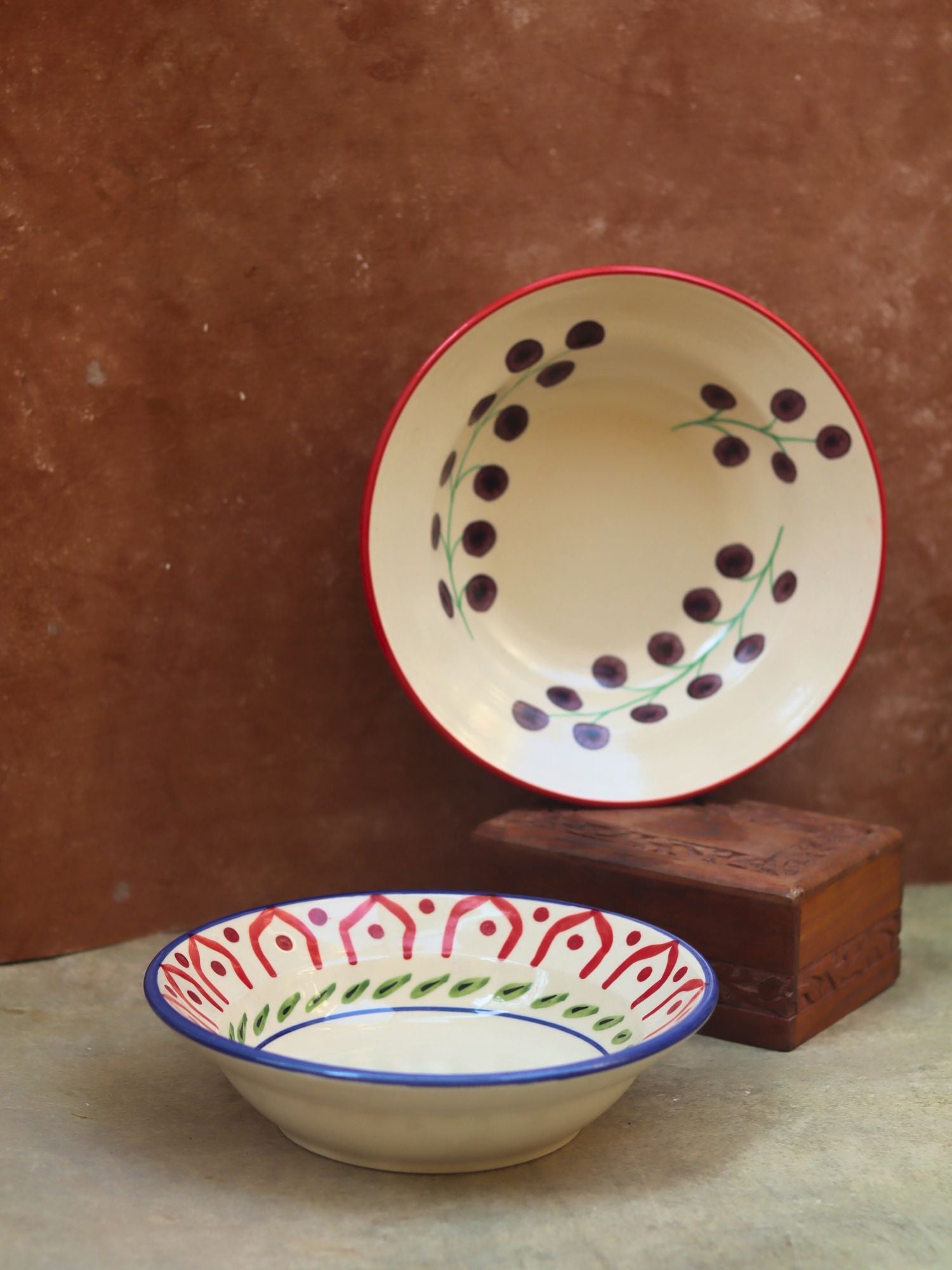 Cherry Tomato & Indie Pasta Plate - Set of 2