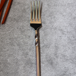 Handmade kitchenware twisted silver fork