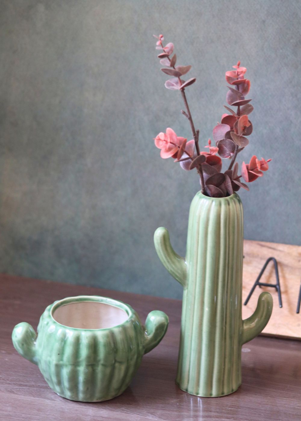 handmade cactus planter & vase combo