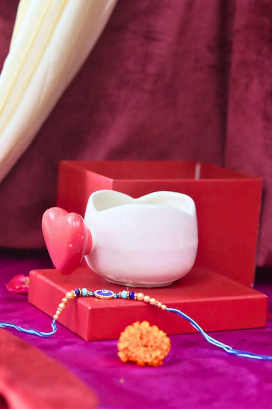Love Handle Mug Rakhi Gift Box handmade in india