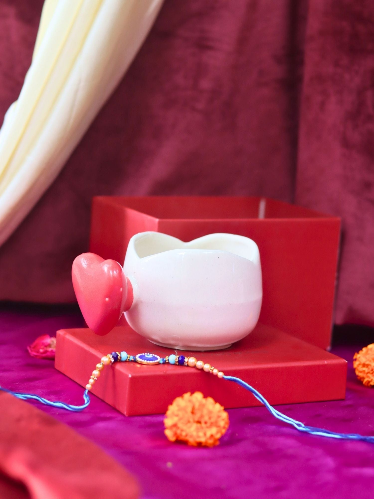 Love Handle Mug Rakhi Gift Box handmade in india