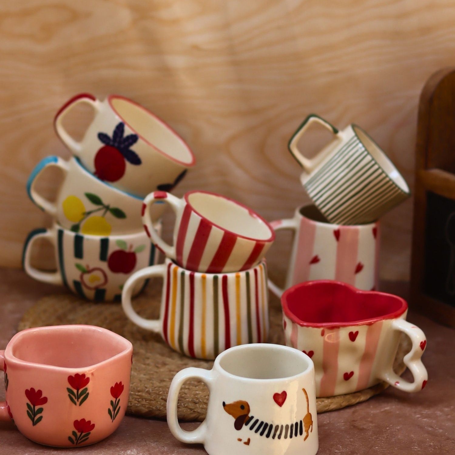 Set of 10 Summer Bliss Mugs combo (for the price of 7) made by ceramic