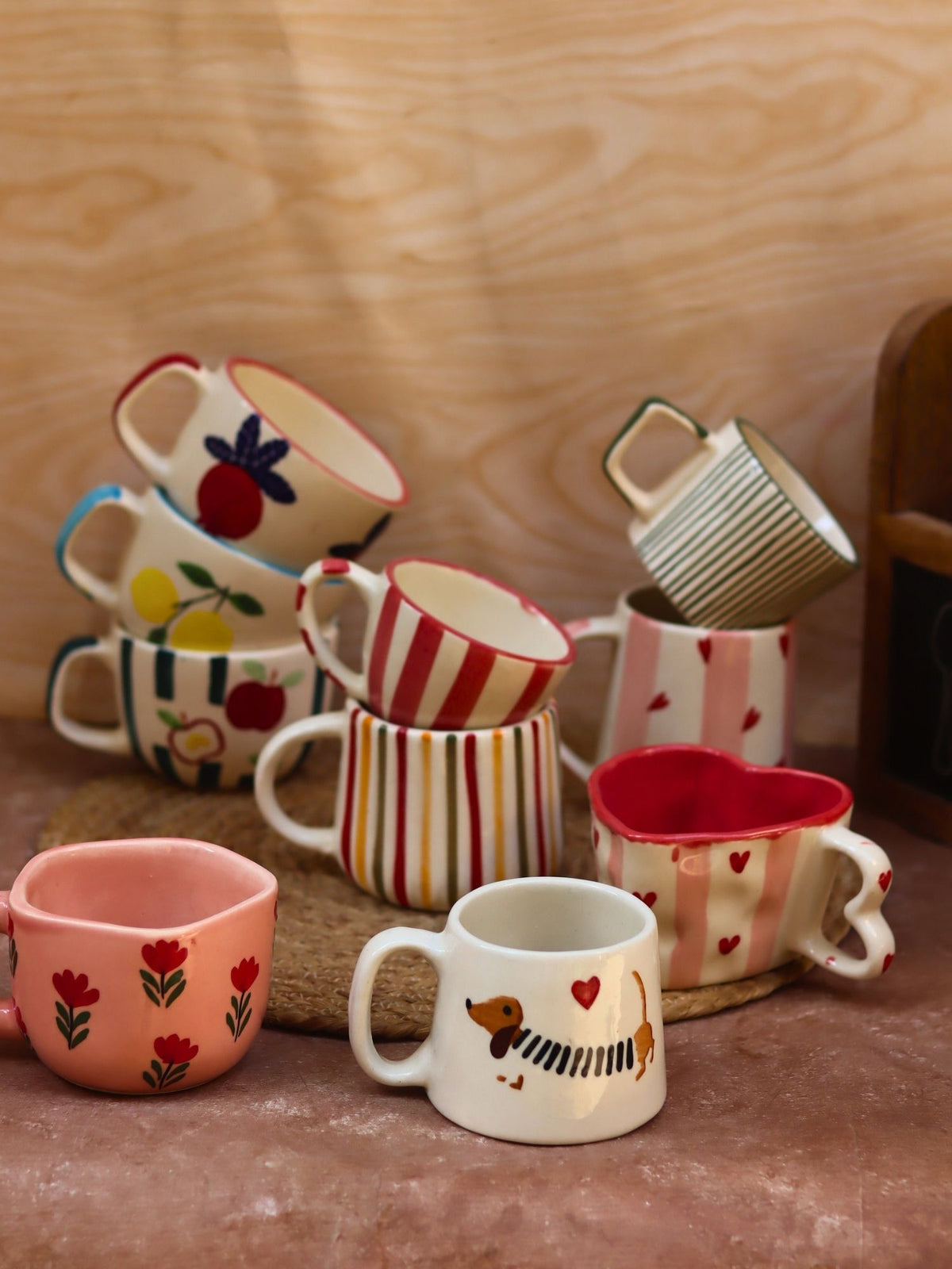 Set of 10 Summer Bliss Mugs combo (for the price of 7) made by ceramic
