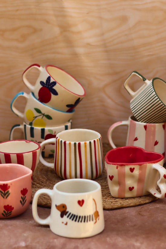 Set of 10 Summer Bliss Mugs combo (for the price of 7) handmade in India