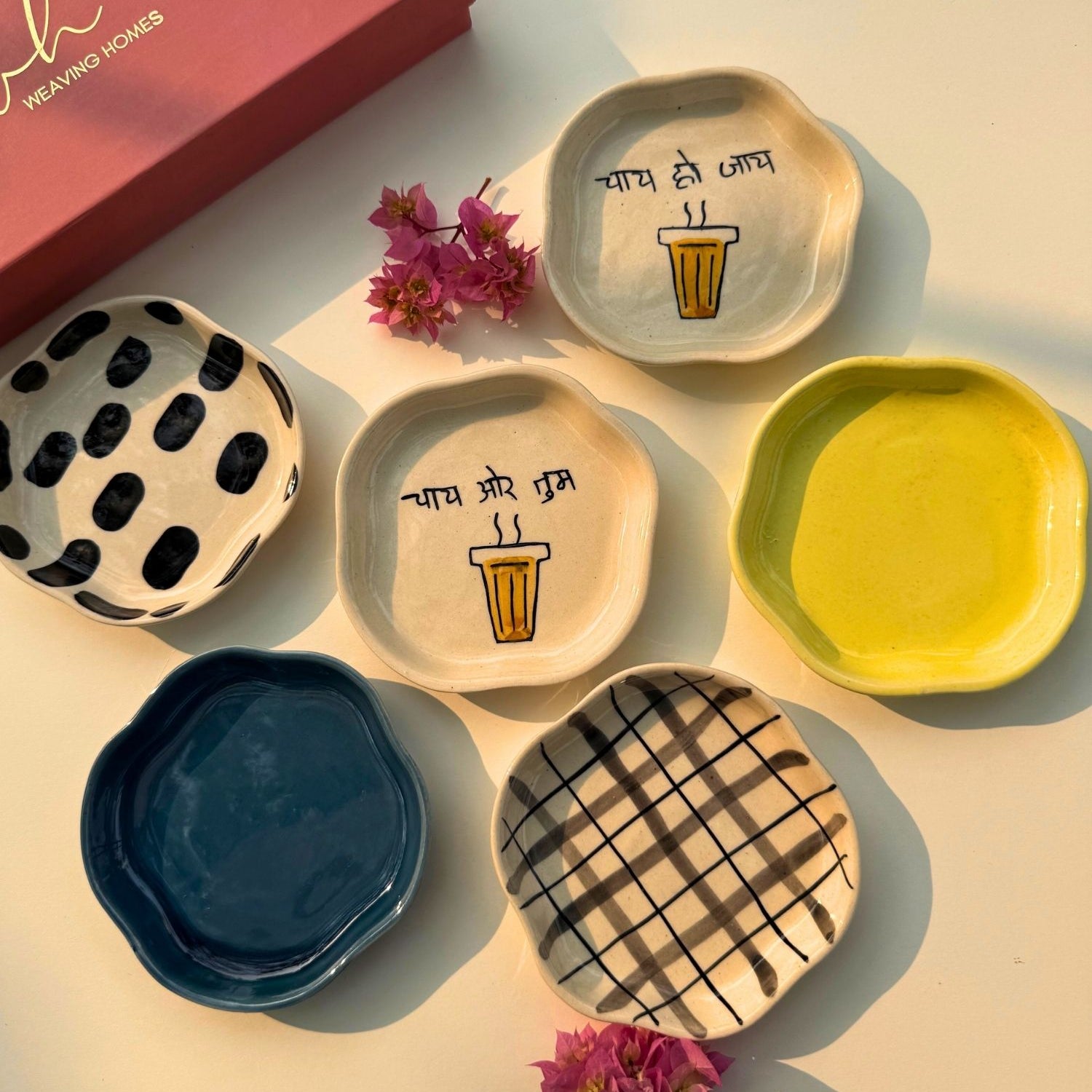 handmade Set of 6 Flavor feast handmade dessert plate (for the price of 5)
