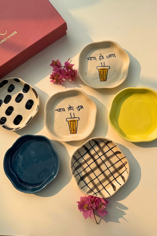 handmade Set of 6 Flavor feast handmade dessert plate (for the price of 5)