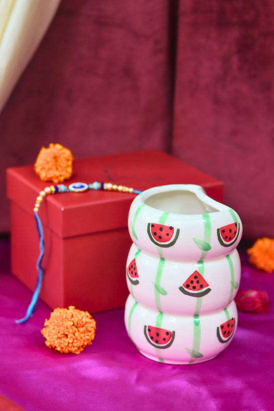 handmade Melon Sipper with Rakhi Gift box
