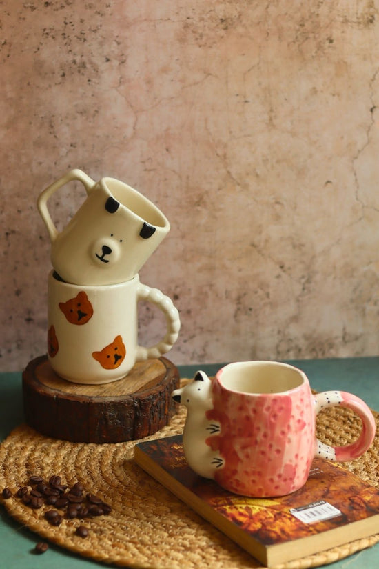 Set of 3 - Little Tails Mugs handmade in India