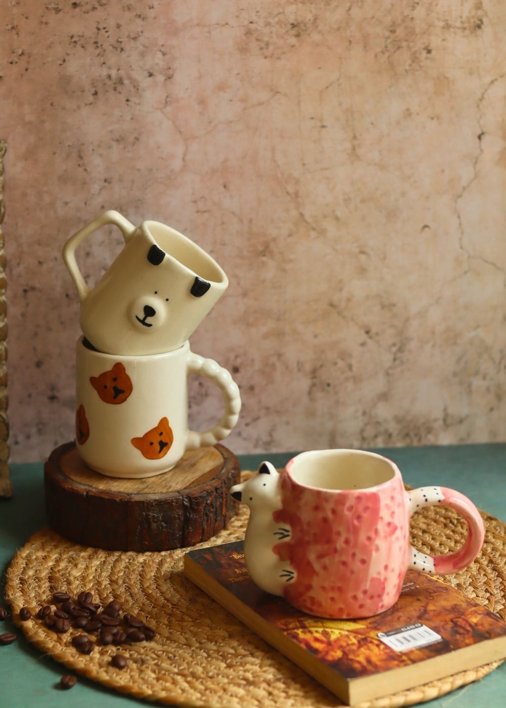 Set of 3 - Little Tails Mugs handmade in India