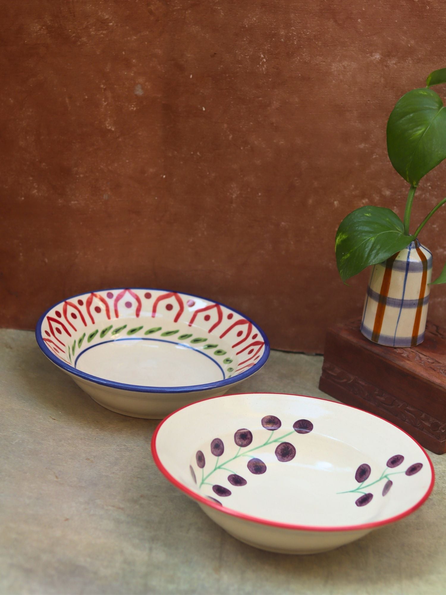 Cherry Tomato & Indie Pasta Plate - Set of 2