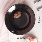 Handmade ceramic black pasta plate