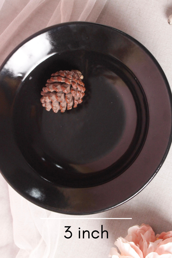 Handmade ceramic black pasta plate