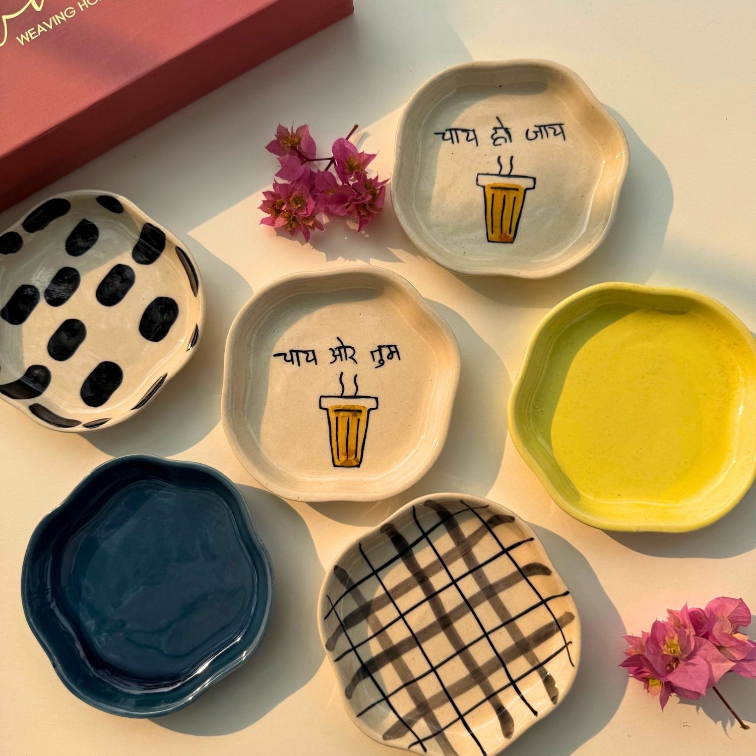 Set of 6 Flavor feast handmade dessert plate (for the price of 5) made by ceramic