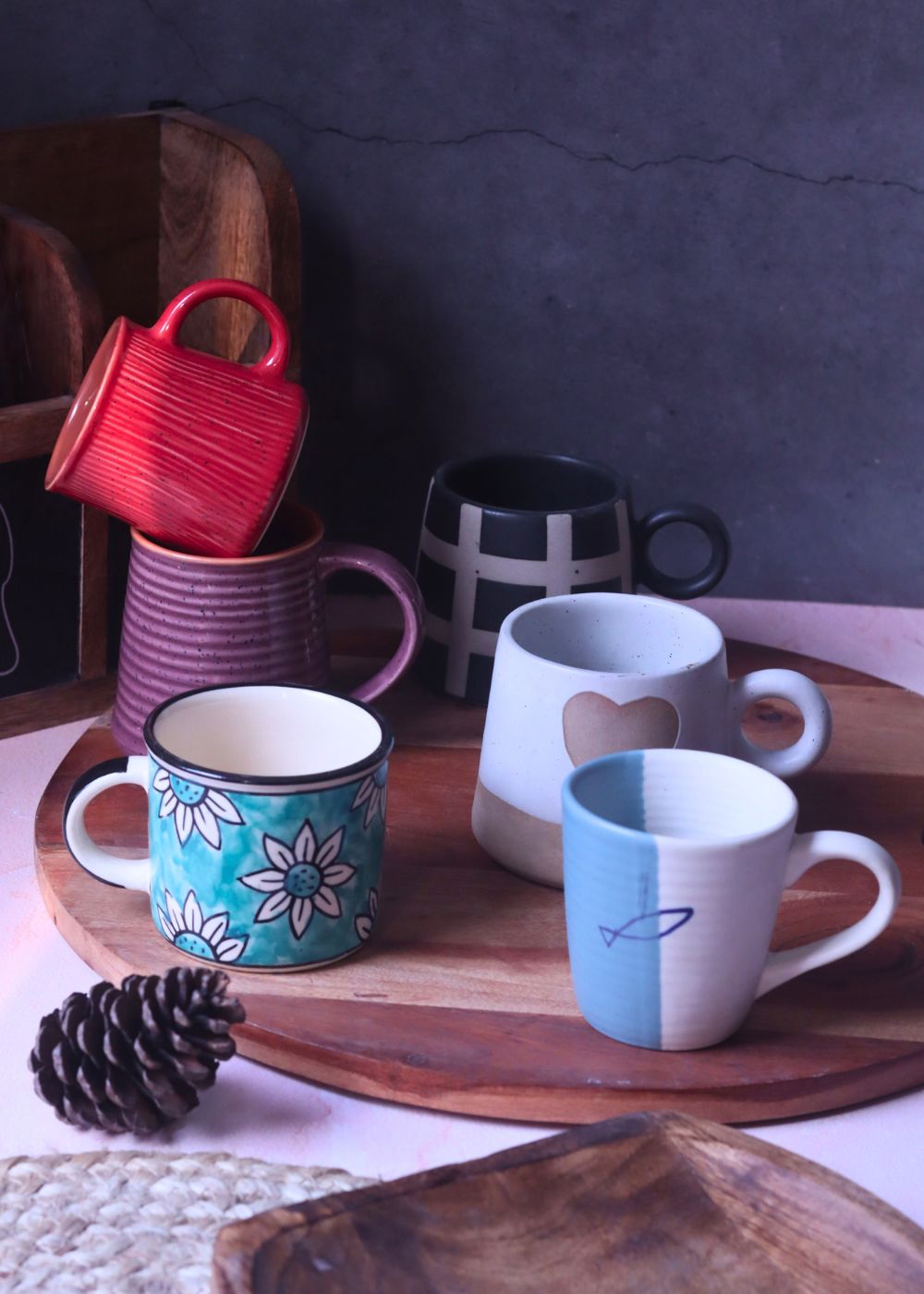 Set of 6 Serene Sip Mugs (for the price of 5) made by ceramic